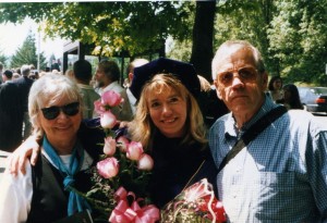 Receiving her PhD at UW, with Micky and Jack